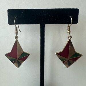 Vintage Enamel Chandelier Earrings